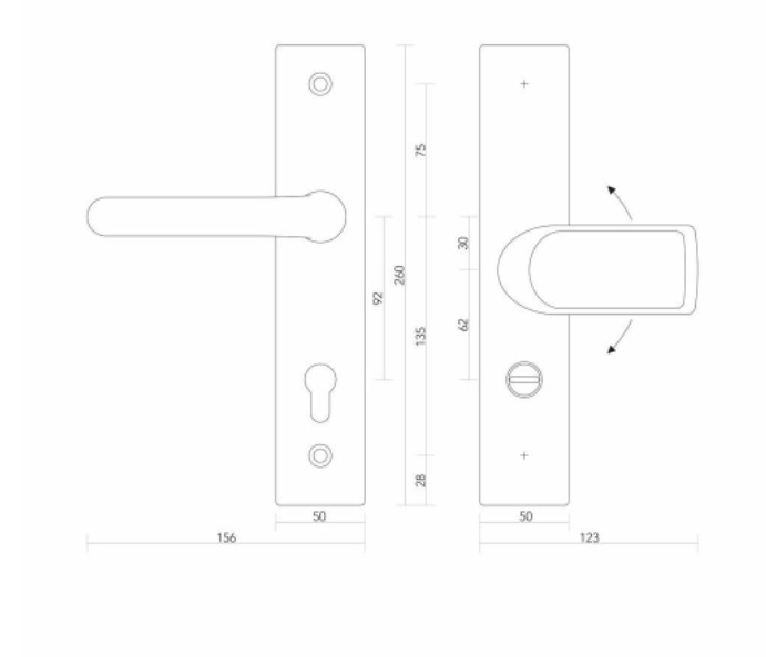 S2 veiligheidsbeslag anti-kerntrek kruk/kruk 50mm PC62-PC92 - Afbeelding 2