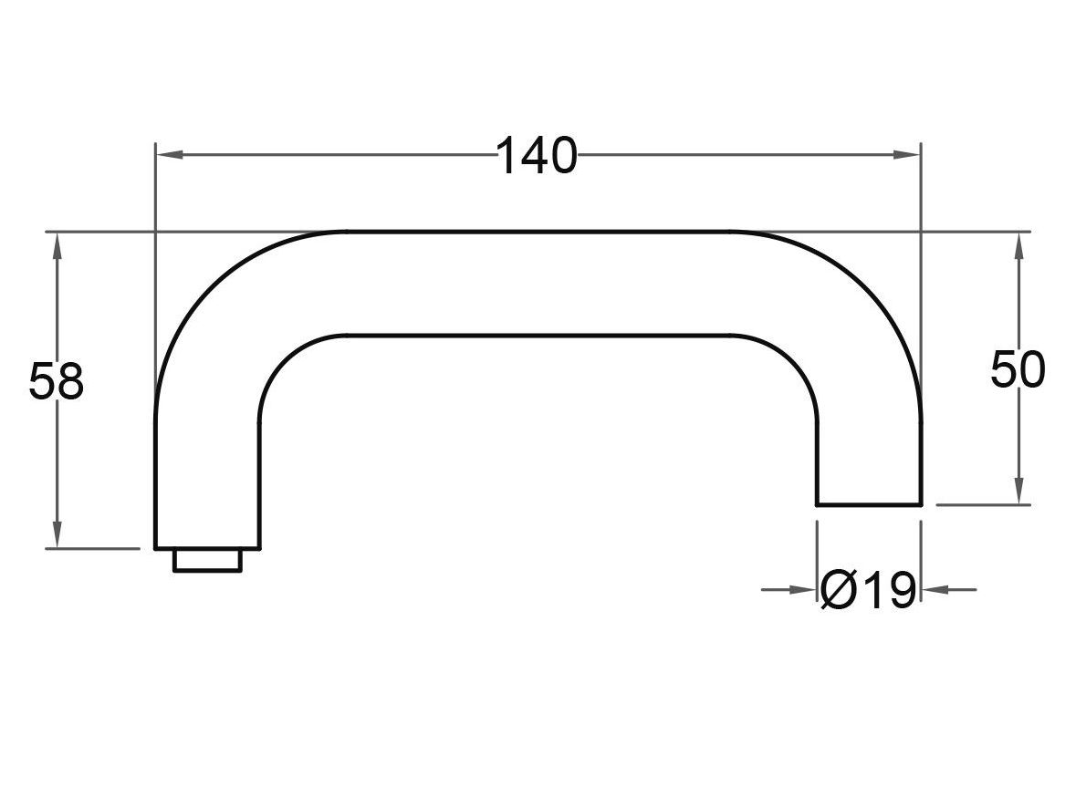 Gatdeel Deurkruk U Zwart
