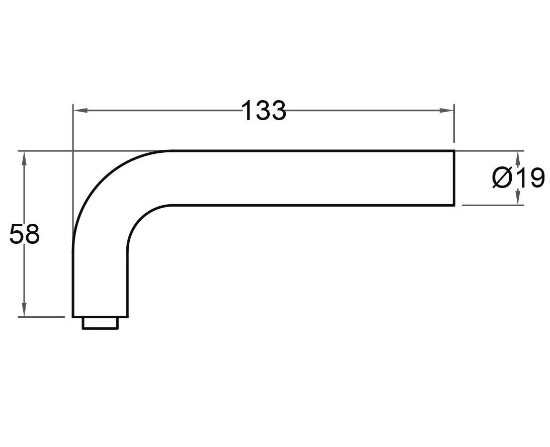 Gatdeel Deurkruk L Zwart