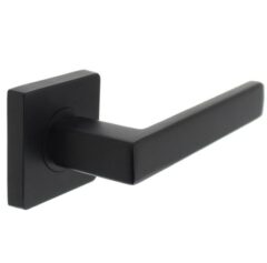 Intersteel deurkruk Hera op vierkant rozet mat zwart