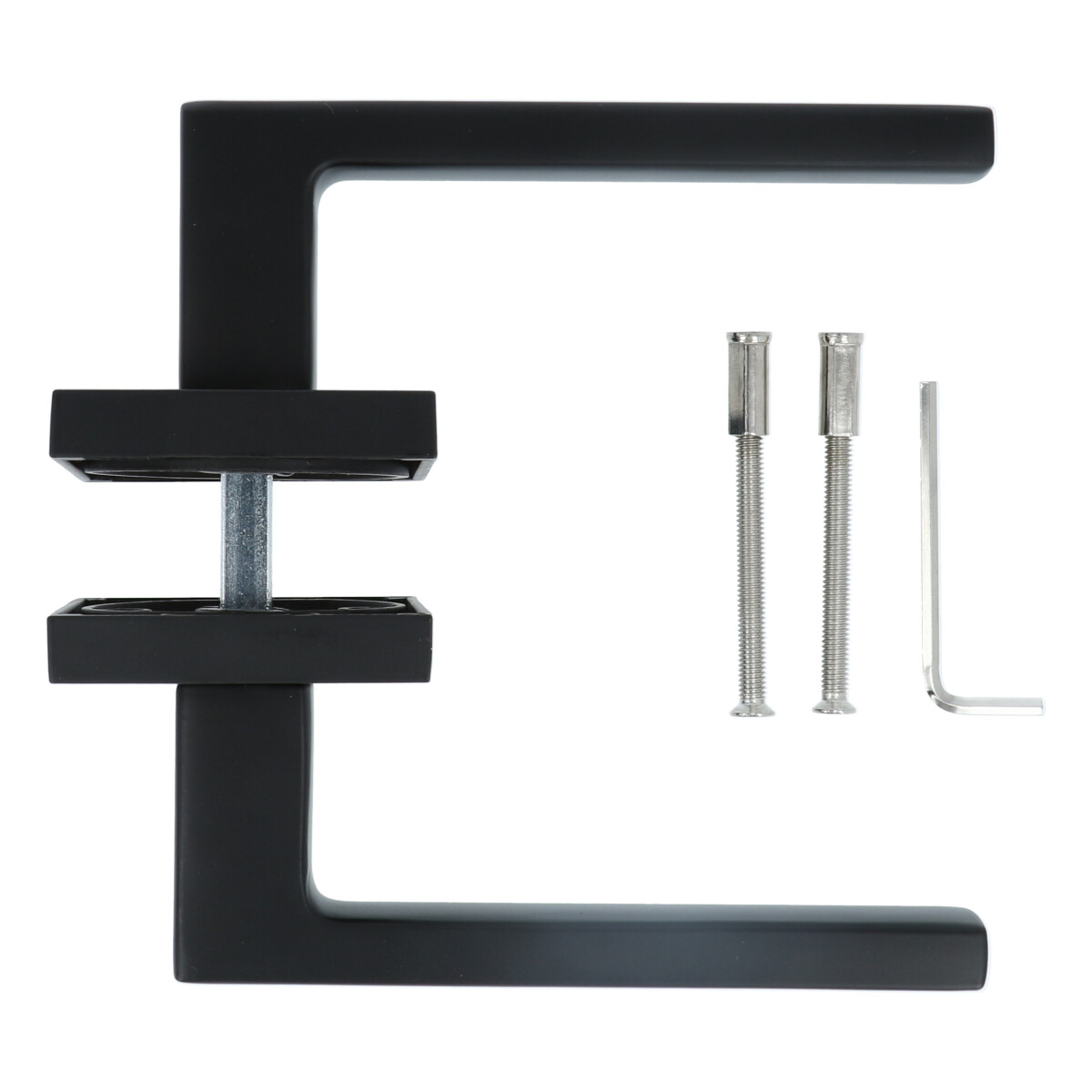 Deurkruk Wolf Mat Zwart op Vierkant Rozet