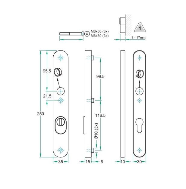 SKG3 kruk/kruk schildpaar PC72 PRIO Zwart