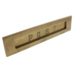 Intersteel Briefplaat rechthoekig met klep en tekst "POST" messing getrommeld