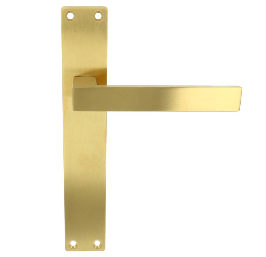 Deurkruk Rechthoek op schild blind PVD mat goud