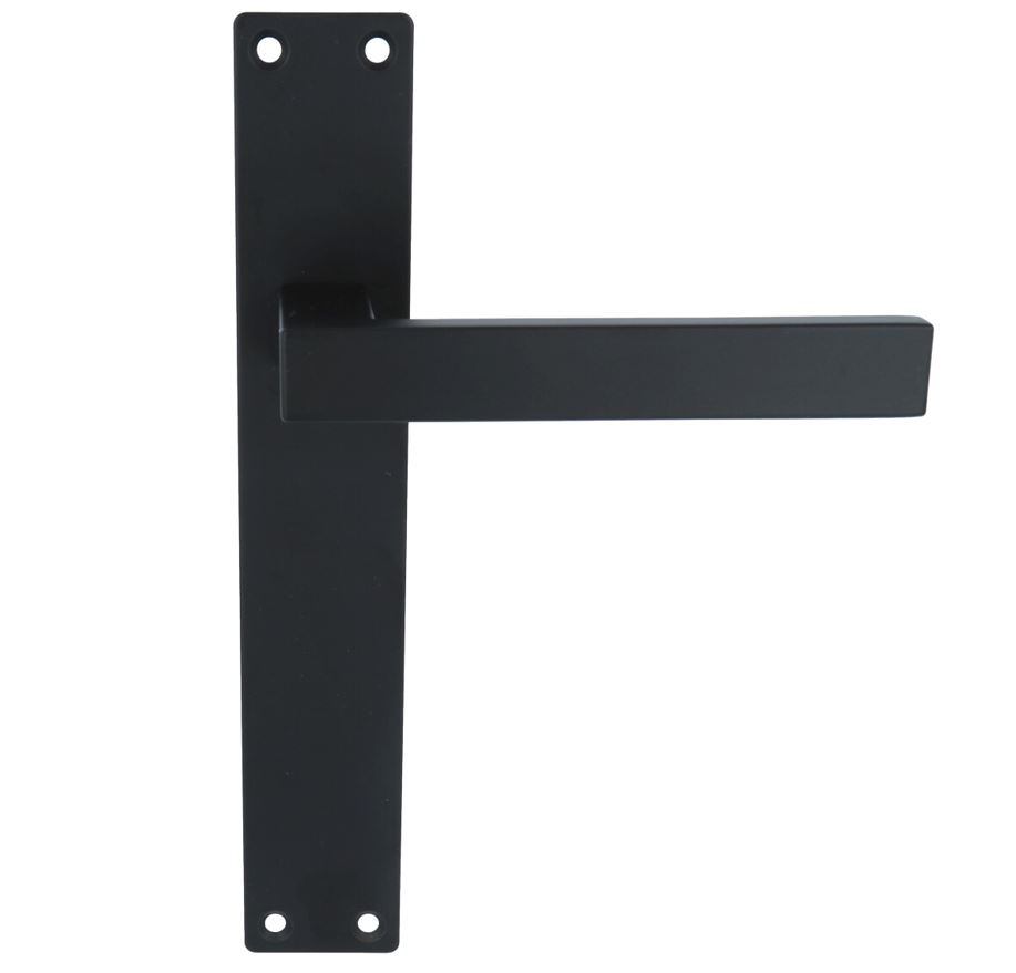 Deurkruk Rechthoek op Schild blind RVS/Mat Zwart