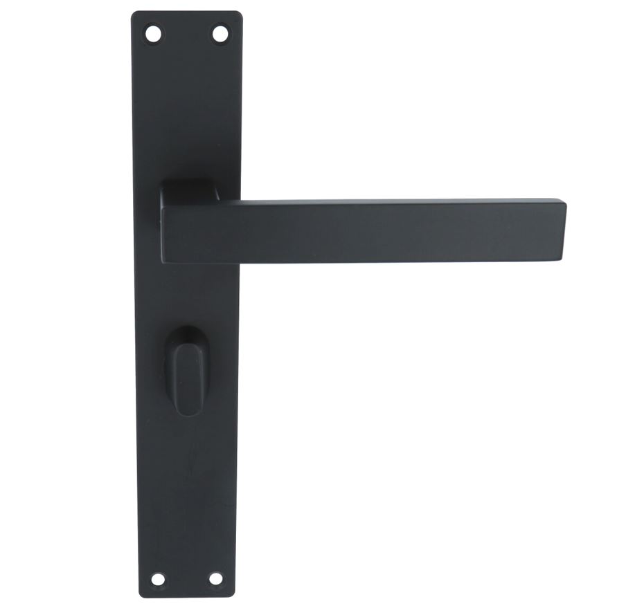 Deurkruk Rechthoek op Schild WC63/8 RVS/Mat Zwart