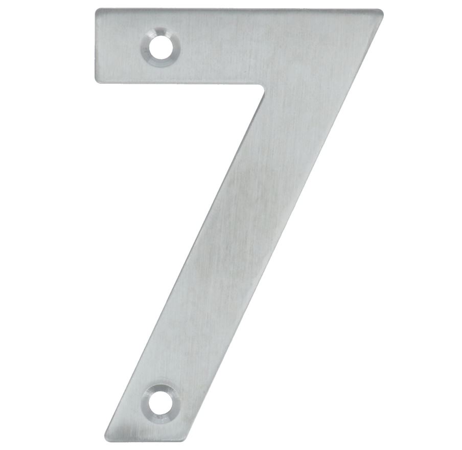 Huisnummer 7 opschroefbaar 100 mm RVS
