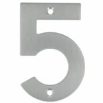 Huisnummer 5 opschroefbaar 100 mm RVS