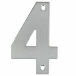 Huisnummer 4 opschroefbaar 100 mm RVS