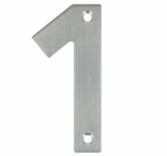 Huisnummer 1 opschroefbaar 100 mm RVS