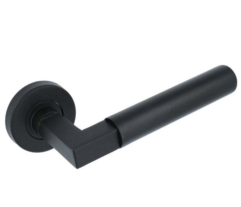 Deurkruk Bauhaus op Rozet RVS/Zwart