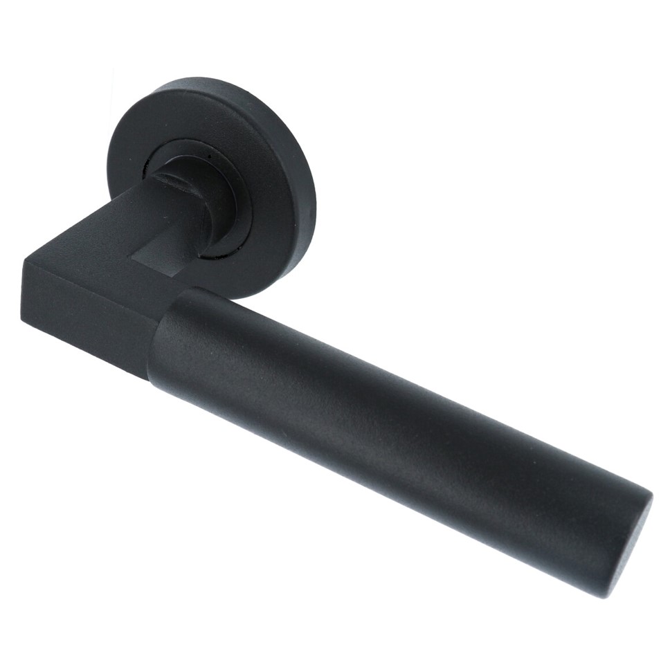 Deurkruk Bauhaus op Rozet RVS/Zwart