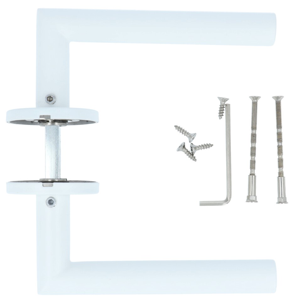 Deurklink Kim op ronde rozet mat wit - Afbeelding 3