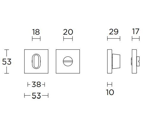Toiletgarnituur BASIC BSQWC53ZI Blind Brons