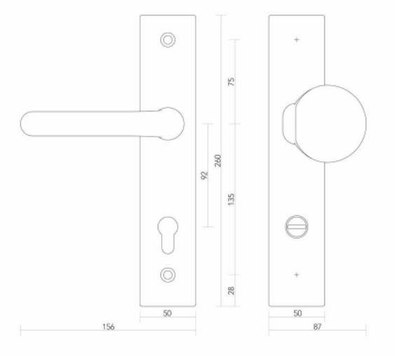 S2 veiligheidsbeslag 502921 RH met kerntrekbeveiliging greep-kruk PC92 SKG***