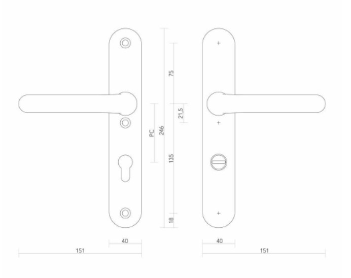 S2 veiligheidsbeslag 402121 OV met kerntrekbeveiliging kruk-kruk PC92 SKG***