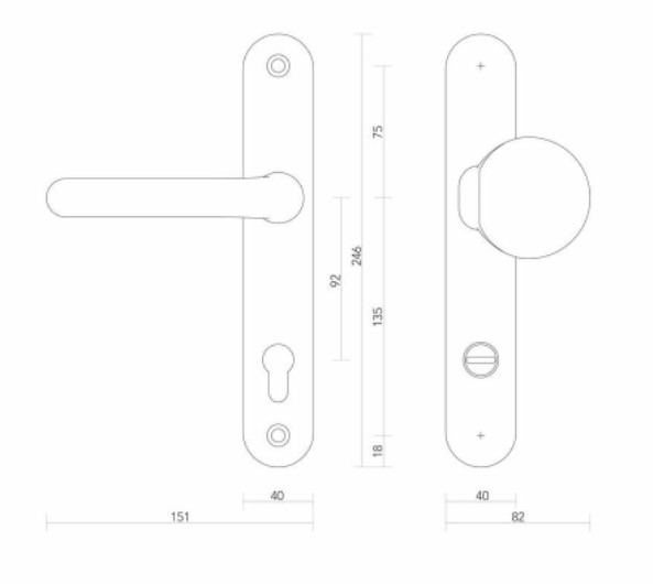 S2 veiligheidsbeslag 402921 OV met kerntrekbeveiliging greep-kruk PC92 SKG***