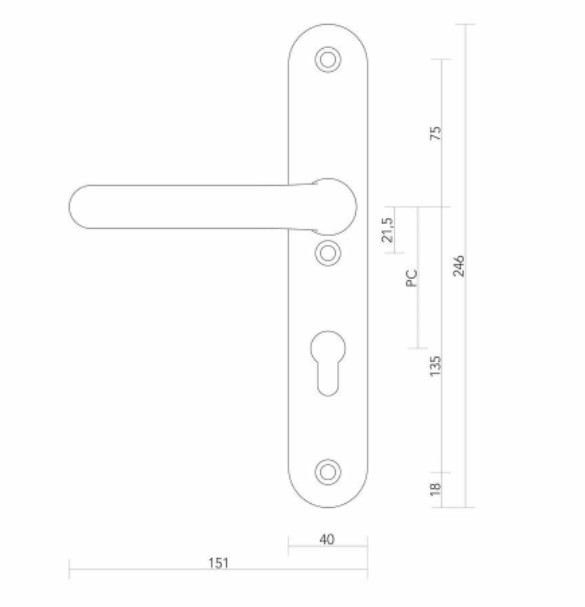 S2 veiligheidsbeslag Binnen schild 4021 OV PC55