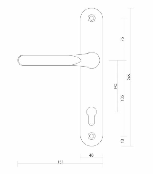 S2 veiligheidsbeslag Binnen schild 4022 OV PC72