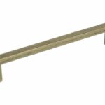 Greep rechthoekig 128 mm messing antiek