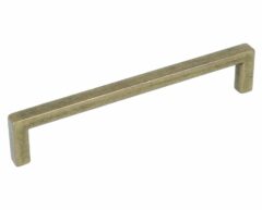 Greep rechthoekig 128 mm messing antiek