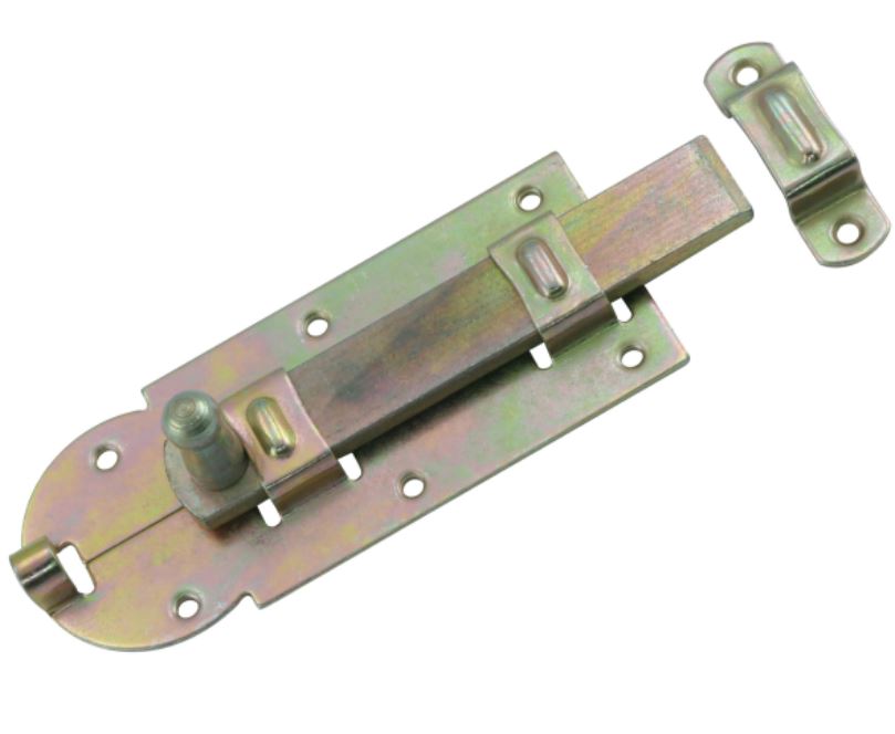 Starx rolschuif met ronde knop en sluitlus 120 mm geel verzinkt