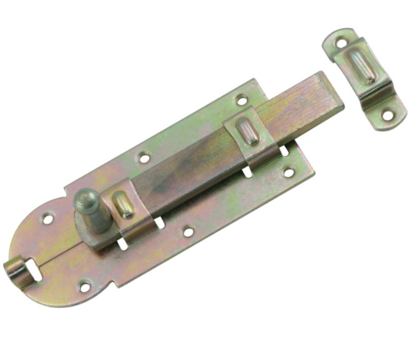 Starx rolschuif met ronde knop en sluitlus 100 mm geel verzinkt