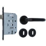 Set binnendeurbeslag deurkruk model 3RX op rozet + Klavier dag en nachtslot