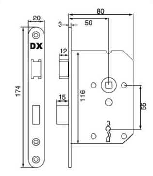 Set binnendeurbeslag deurkruk model 3RX op rozet + Klavier dag en nachtslot
