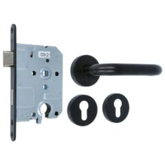Set binnendeurbeslag deurkruk model 3RX op rozet + Cilinder insteekslot