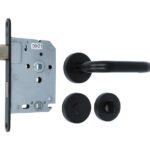 Set binnendeurbeslag deurkruk model 3RX op rozet + WC-badkamerslot