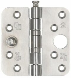 S2 veiligheidsscharnier kogellager 6512VH SKG*** ronde hoeken 89x89x2,4 mm RVS