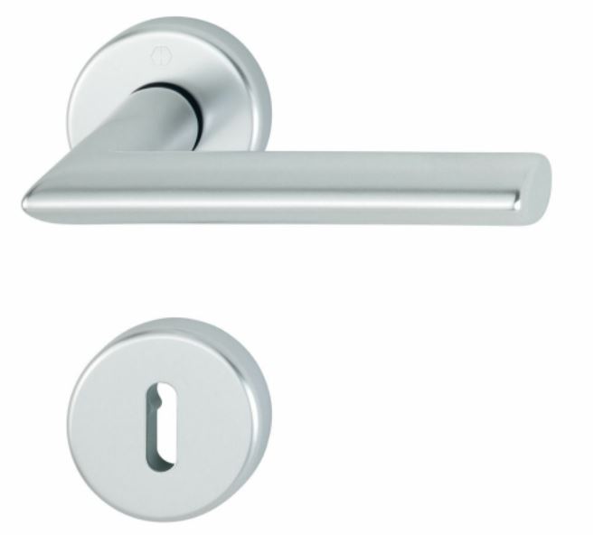 Hoppe Deurkruk Stockholm met 2 Sleutelplaatjes aluminium