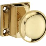 Espagnolet trekknop Elegant voor vierkante stang messing ongelakt