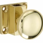 Espagnolet trekknop Elegant voor vierkante stang messing gelakt