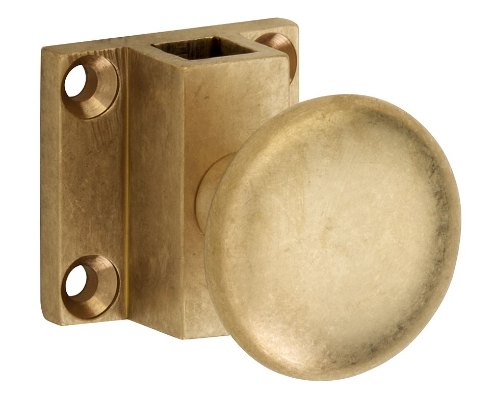 Espagnolet trekknop Elegant voor vierkante stang messing antiek