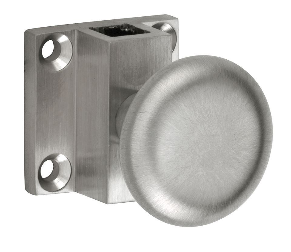 Espagnolet trekknop Elegant voor vierkante stang mat nikkel ongelakt
