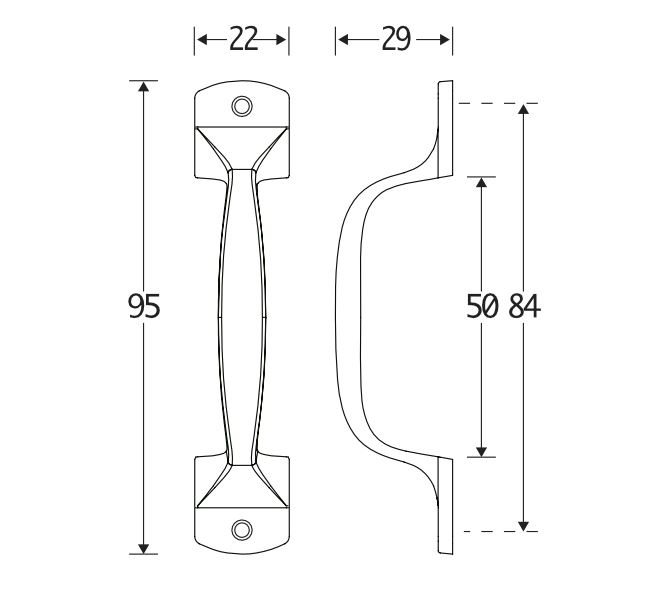 Deurgreep Elegant 95mm glans nikkel