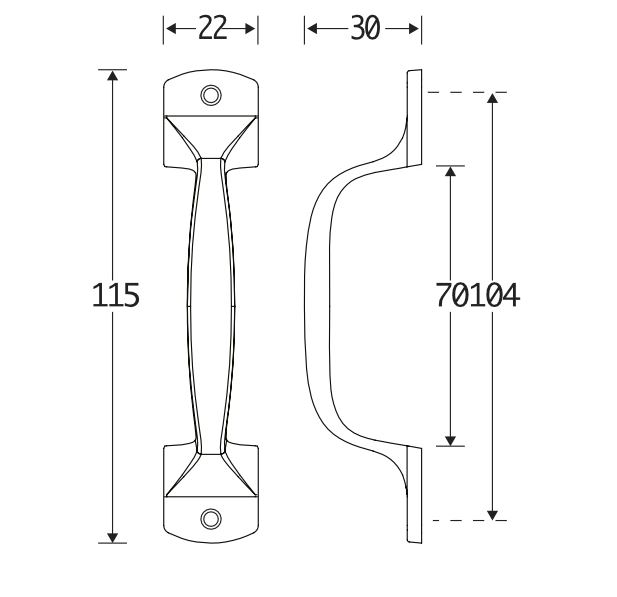 Deurgreep Elegant 115mm messing gelakt