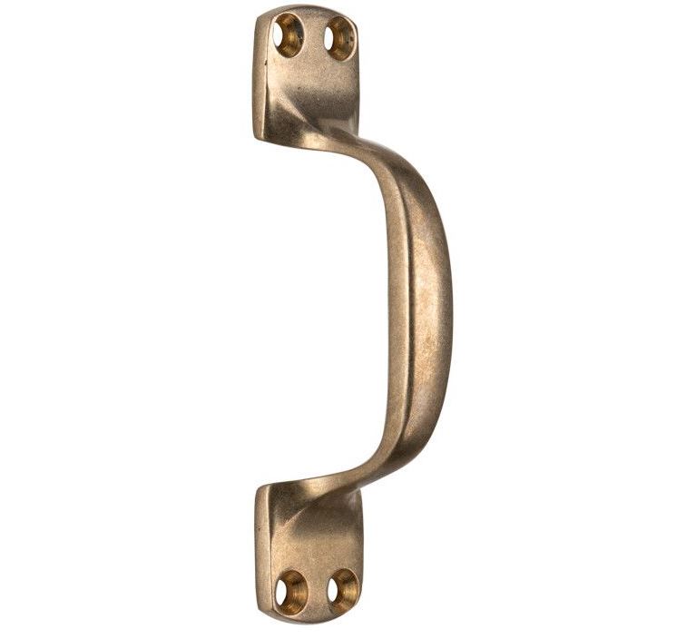 Deurgreep Elegant 180mm messing getrommeld ongelakt