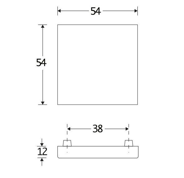 SKG3 blindrozet buiten Bauhaus messing ongelakt