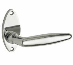 Deurkruk op geveerd rozet Dudok/elips glans nikkel