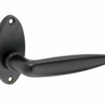 Deurkruk op rozet Dudok/elips mat zwart