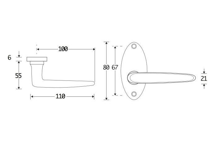 Deurkruk op rozet Dudok/elips messing antiek