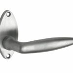 Deurkruk op rozet Dudok/elips mat nikkel ongelakt