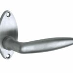 Deurkruk op rozet Dudok/elips mat chroom