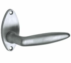 Deurkruk op rozet Dudok/elips mat chroom