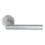 Deurkruk Michel op ronde rozet mat RVS