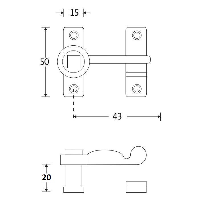 Raamwervel Elegant 20mm messing gelakt