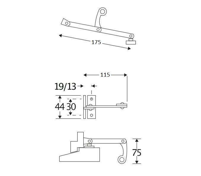 Combi uitzetter Elegant 175mm glans chroom